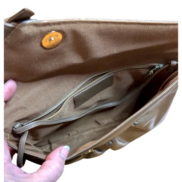 Vintage Morris Moskowitz Crossbody Clutch Bag Brown Genuine Leather Retro - Picture 4 of 8